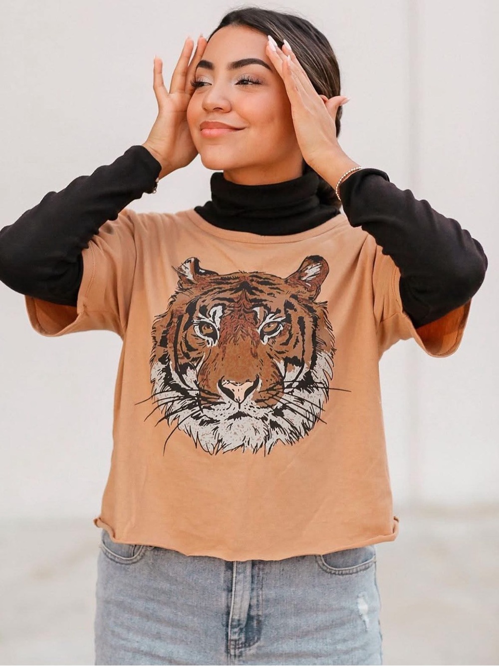 Altar'd State Burnt ORANGE Tiger Tee